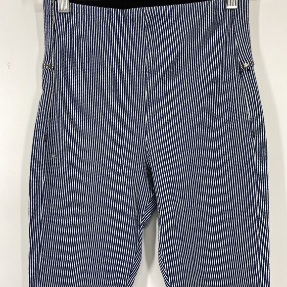 Lysse Leggings Pants Women Size XS Blue Railroad Stripe Slimming Pull on - Picture 4 of 12